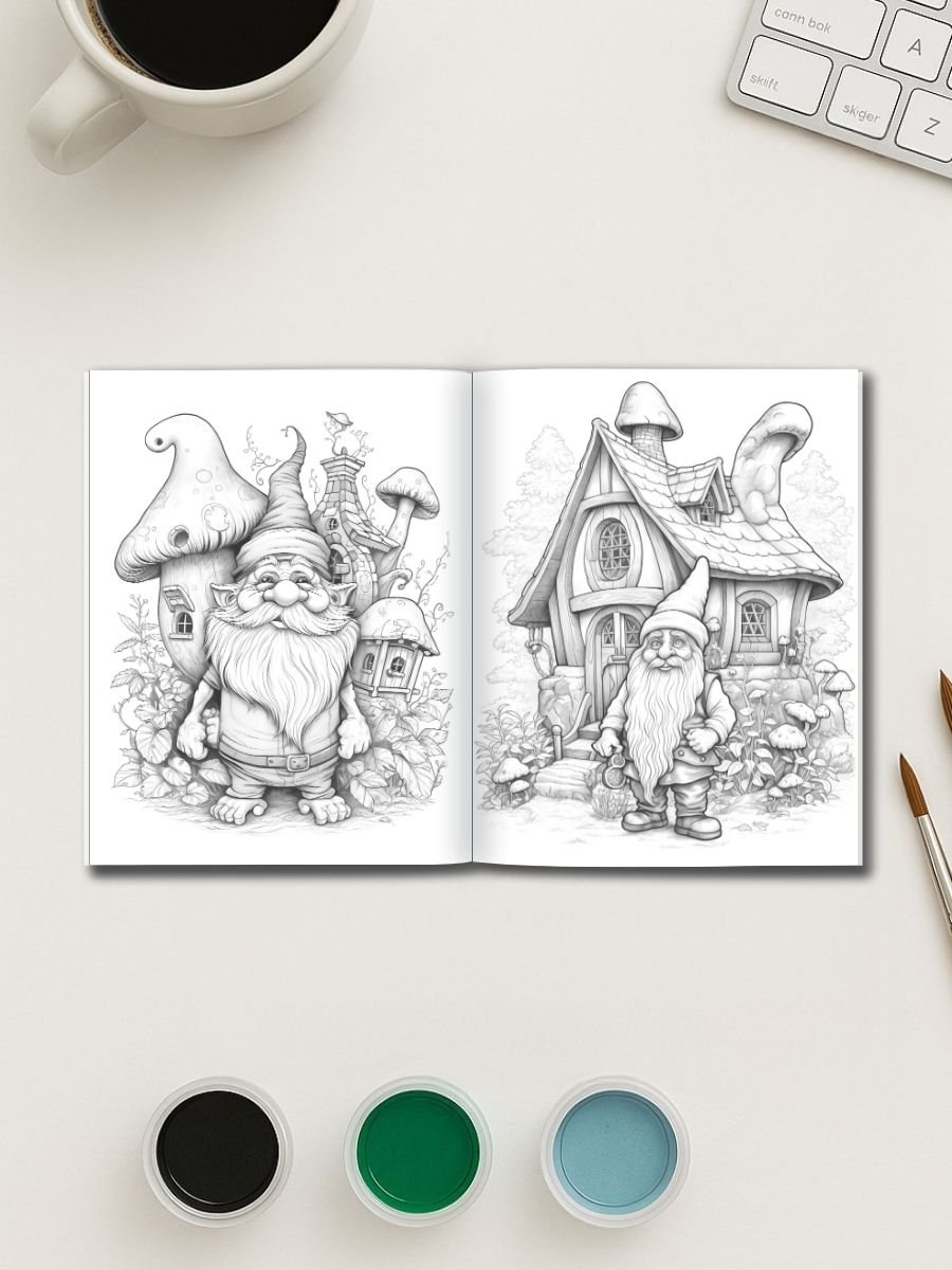 Garden Gnome Tales – 75 Whimsical Gnome Coloring Pages - Image 2